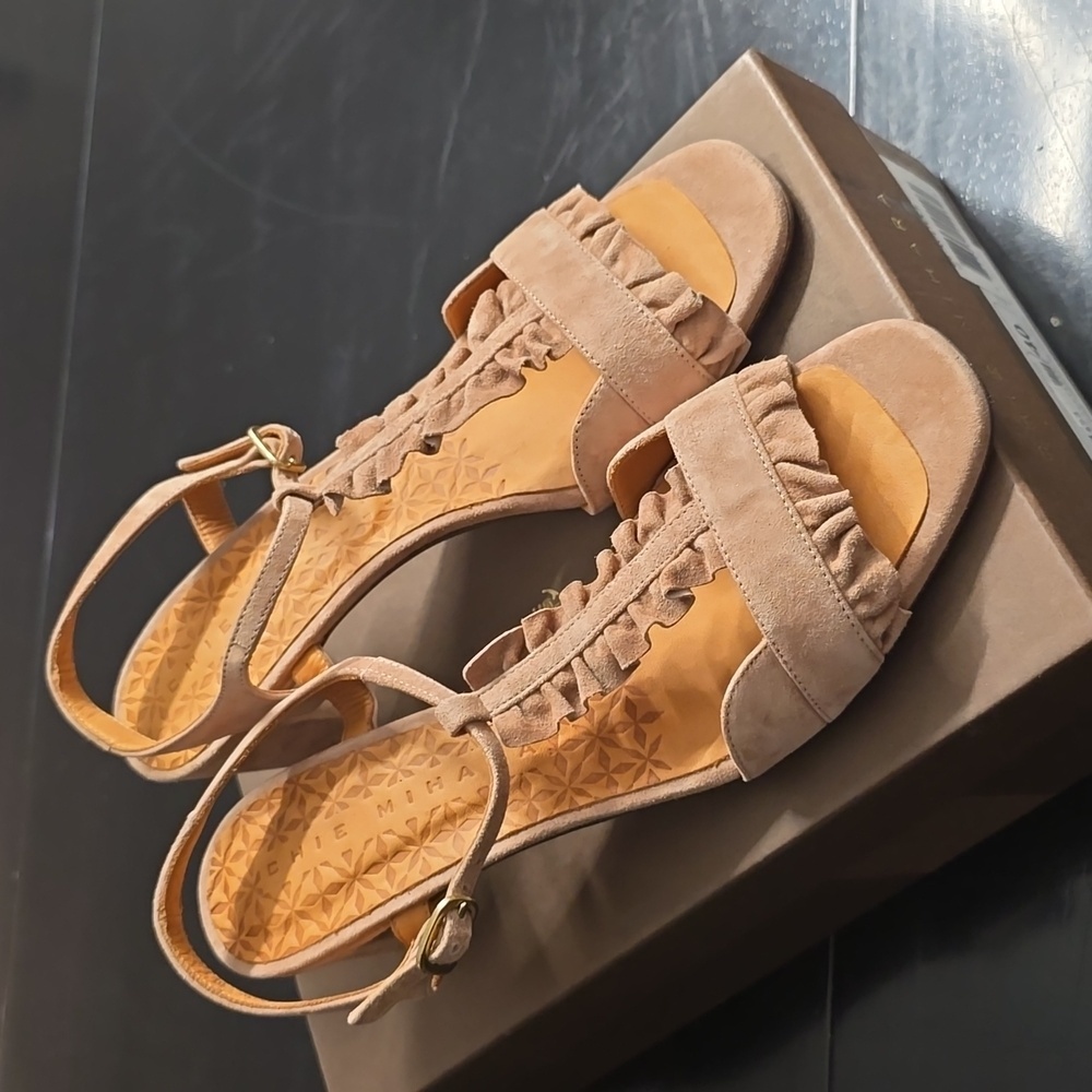 Chie Mihara Dusty Rose suede Sandals size 40 (9/9.5) never worn - Picture 13 of 13